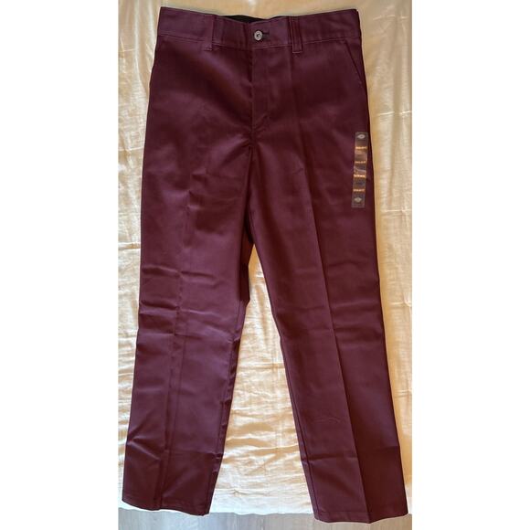 NWT Dickies Skateboarding Mens 30x32 Pants Maroon Burgundy Regular Fit New - Picture 2 of 8